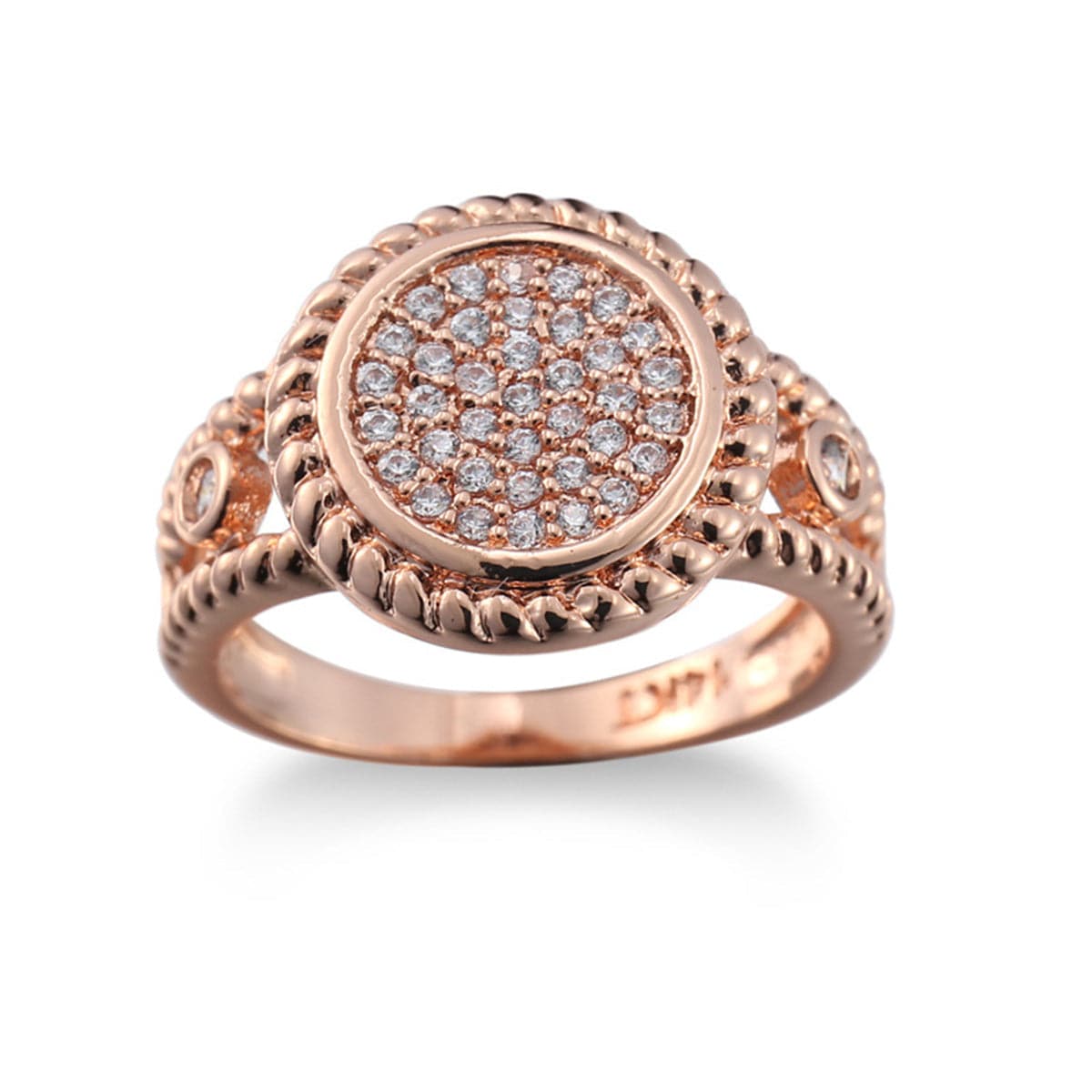 cubic zirconia & 18k Rose Gold-Plated Pav¨¦ Ring - streetregion