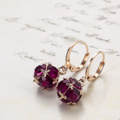 Rose Crystal & 18K Rose Gold-Plated Drop Earrings