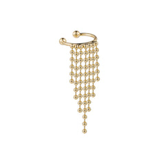 Stunning 18K gold-plated ear cuff featuring delicate beads, ideal for elevating your jewelry collection with style.
