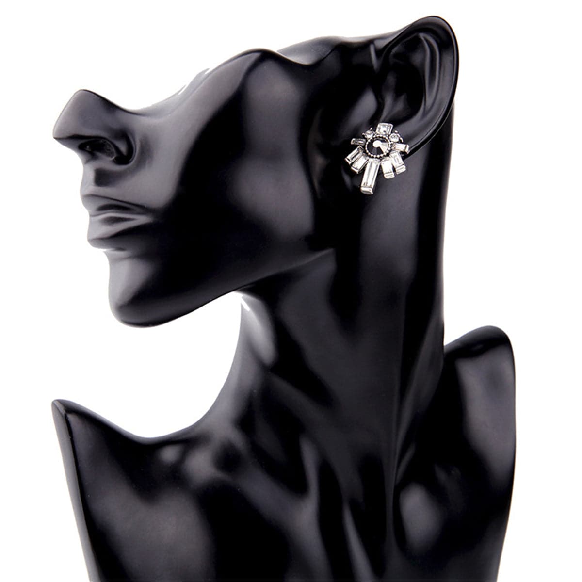 Black & White Crystal Stud Earrings - streetregion