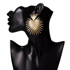 18K Gold-Plated Spikey Heart Dangle Earrings