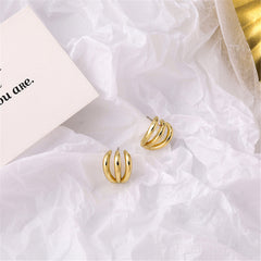 18K Gold-Plated Layered Huggie Earrings
