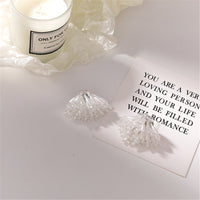 Pearl & Acrylic Silver-Plated Cluster Stud Earrings
