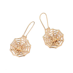 18K Gold-Plated Spider Web Drop Earrings