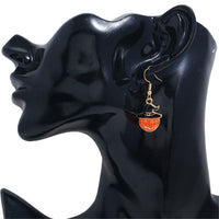 Orange & 18k Gold-Plated Pumpkin Drop Earrings
