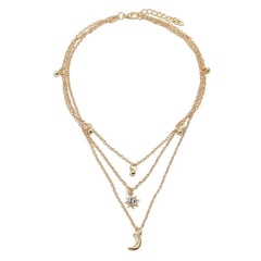 Cubic Zirconia & 18K Gold-Plated Celestial Choker Necklace