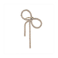 Cubic Zirconia & 18k Gold-Plated Bow Ribbon Ear Cuff
