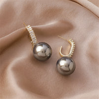 Gray Pearl & 18k Gold-Plated Drop Earrings