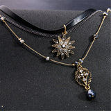 Crystal & Cubic Zirconia Sun Layered Pendant Necklace