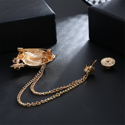 Cubic Zirconia and Santa Hat Layered Chain Brooch, brooch pin, elegant gift for her, lifestyle look