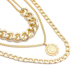 Goldtone Curb Chain Layered Necklace