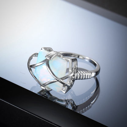 Quartz and Silver-Plated Wire-Wrapped Ring, silver statement rings for women, botanical inspired, lifestyle look
