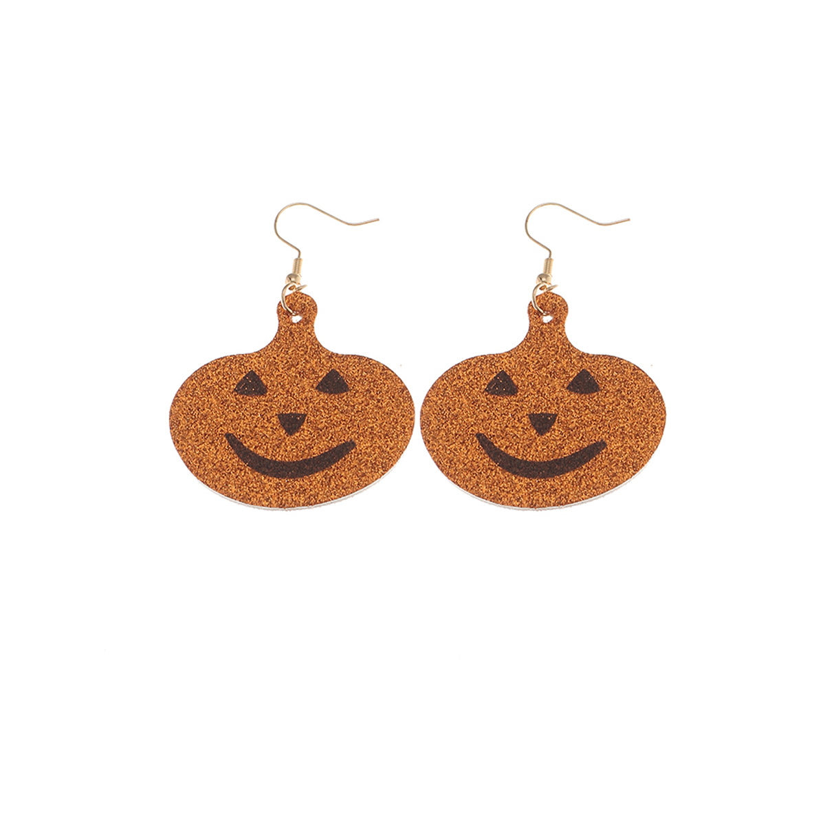 Orange Polystyrene & 18K Gold-Plated Glitter Pumpkin Drop Earrings