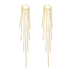 18K Gold-Plated Heart Tassel Huggie Earrings