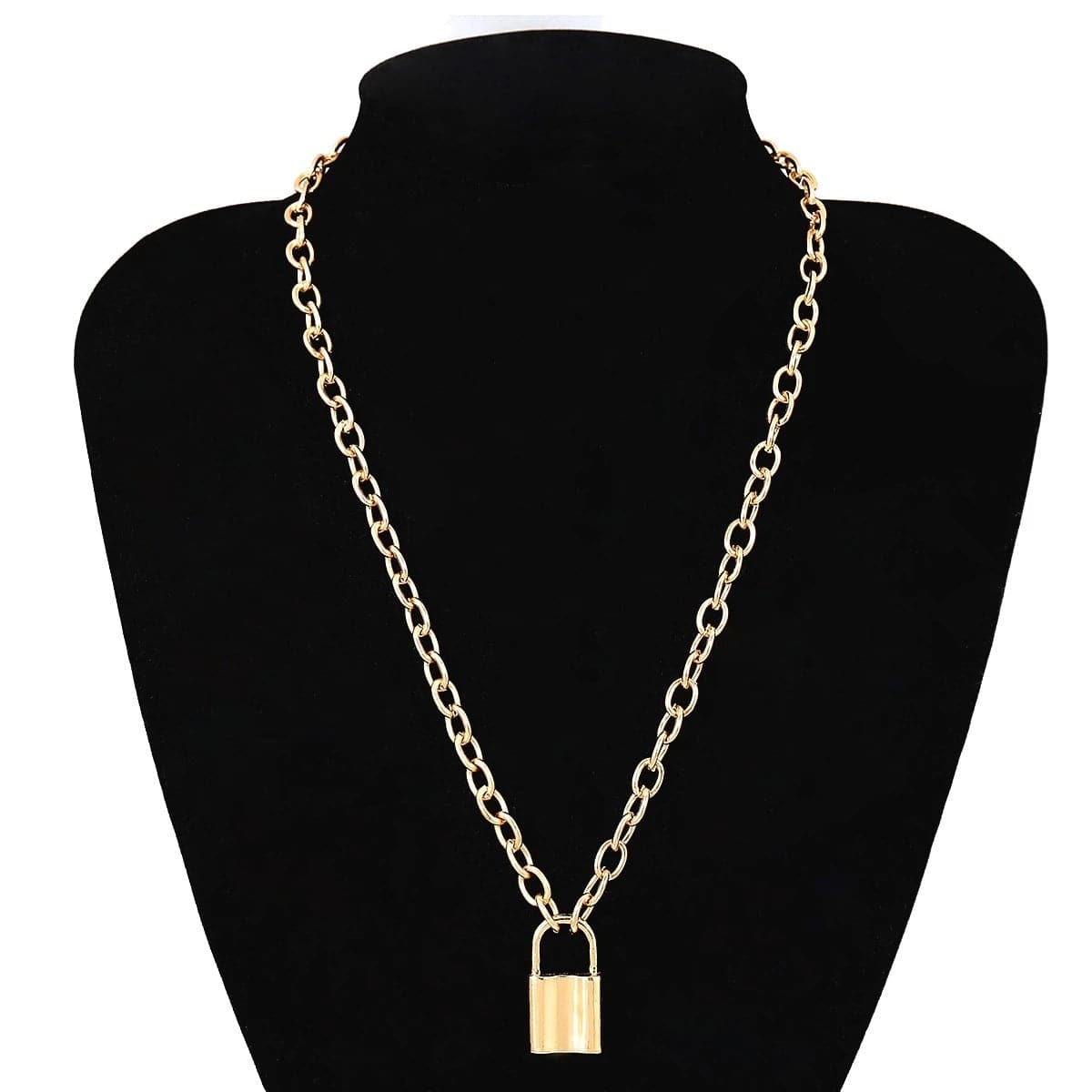 18K Gold-Plated Lock Pendant Necklace