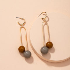 Brown Resin & 18K Gold-Plated Sphere Drop Earrings