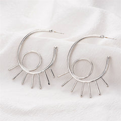 Silver-Plated Open Devil Eye Stud Earrings