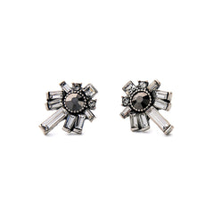 Black & White Crystal Stud Earrings - streetregion