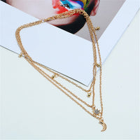Cubic Zirconia & 18k Gold-Plated Celestial Choker Necklace