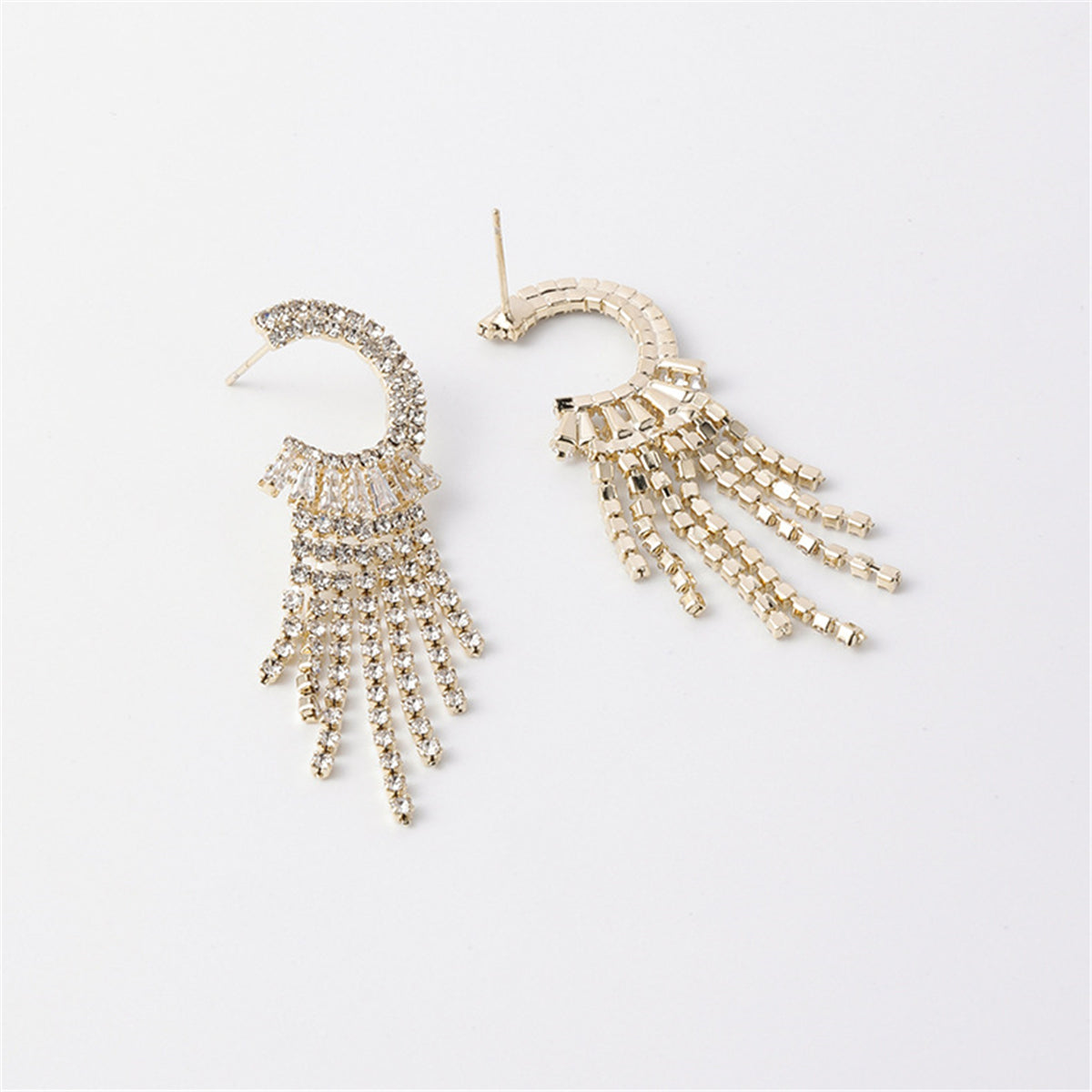Crystal and Cubic Zirconia Tassel Drop Earrings, drop earrings for women, dainty minimalist design, lifestyle look