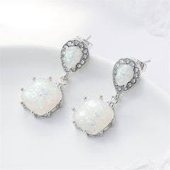 Resin & Cubic Zirconia Drop Earrings