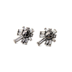 Black & White Crystal Stud Earrings - streetregion