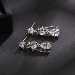 Crystal & Sterling Silver Kitty Drop Earrings - streetregion