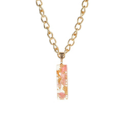 Pink & 18K Gold-Plated Floral Alphabet I Pendant Necklace