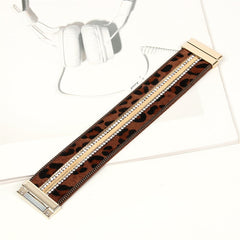 Dark Brown Leopard Stacked Belt Bracelet