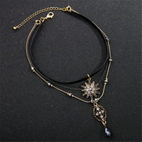 Crystal & Cubic Zirconia Sun Layered Pendant Necklace