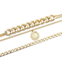 Goldtone Curb Chain Layered Necklace