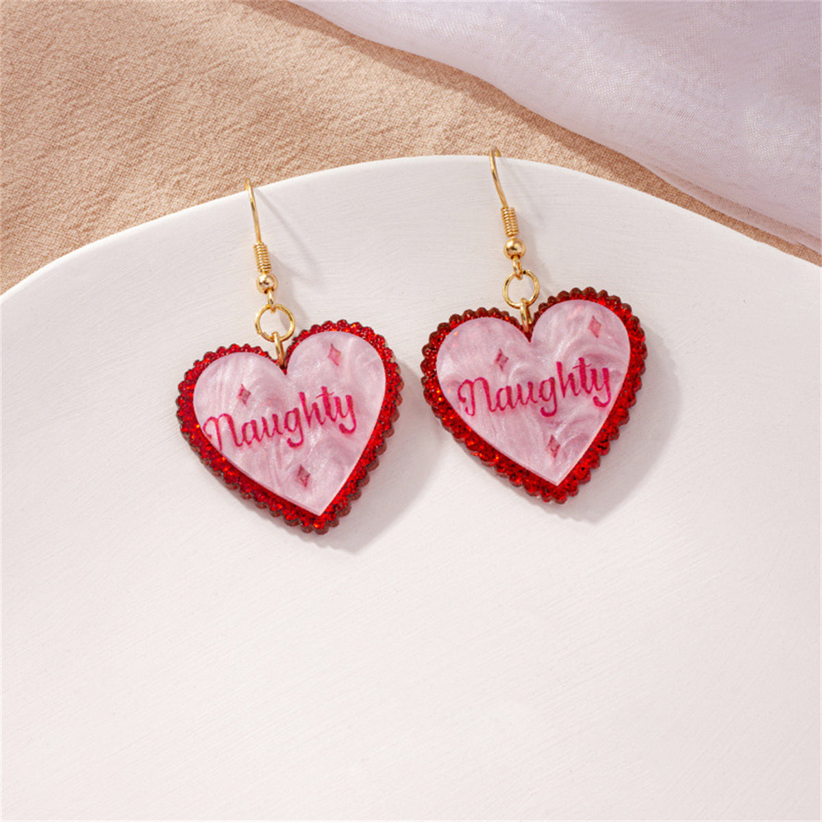 Pink Shell & 18K Gold-Plated 'Naughty' Heart Drop Earring