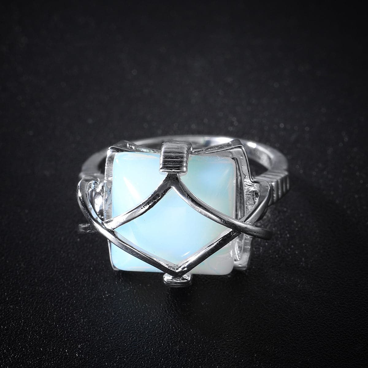 Quartz and Silver-Plated Wire-Wrapped Ring, silver statement rings for women, botanical inspired, styled look