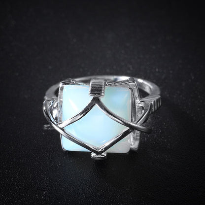 Quartz and Silver-Plated Wire-Wrapped Ring, silver statement rings for women, botanical inspired, styled look