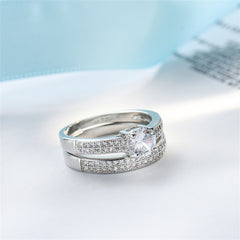 Crystal & Cubic Zirconia Pavé Stacking Ring Set
