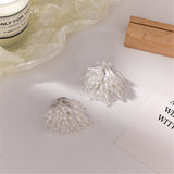 Pearl & Acrylic Silver-Plated Cluster Stud Earrings