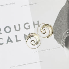 18k Gold-Plated Leaf Swirl Earrings - streetregion