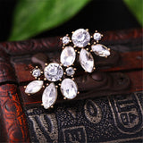 White Crystal & 18k Gold-Plated Floral Stud Earrings