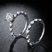 cubic zirconia & Silver-Plated Bezel Band & Ring - streetregion