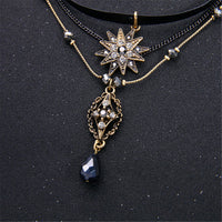 Crystal & Cubic Zirconia Sun Layered Pendant Necklace