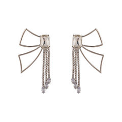 Crystal & Cubic Zirconia Tassel Abstract Butterfly Drop Earrings