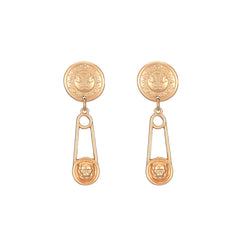 18K Gold-Plated Lion Pin Drop Earrings