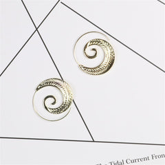 18k Gold-Plated Leaf Swirl Earrings - streetregion