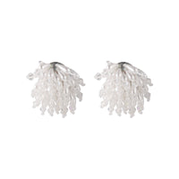 Pearl & Acrylic Silver-Plated Cluster Stud Earrings