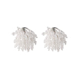 Pearl & Acrylic Silver-Plated Cluster Stud Earrings