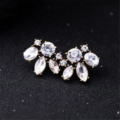 Clear Crystal & 18K Gold-Plated Floral Stud Earrings