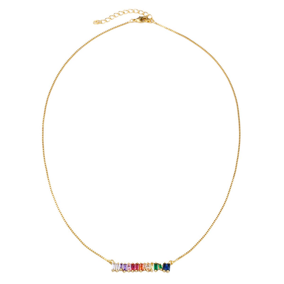 Crystal & 18K Gold-Plated Bar Pendant Necklace