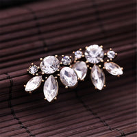 White Crystal & 18k Gold-Plated Floral Stud Earrings