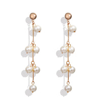 Pearl & Goldtone Drop Earrings