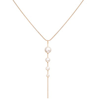 Imitation Pearl & Goldtone Pendant Necklace